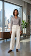 Womens Straight Pants - Off White