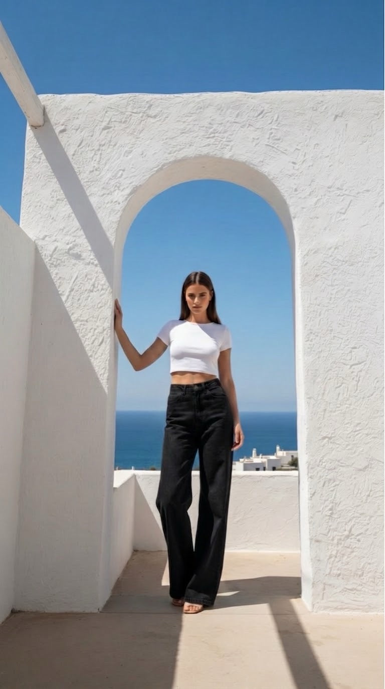 Womens High Waisted Jeans - Black